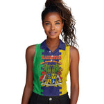 Personalised Republique de Maurice Women Sleeveless Polo Shirt Stella Clavisque Maris Indici