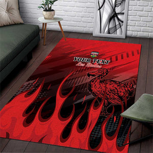 Personalised Mauritius Football Area Rug Go Les Dodos Go