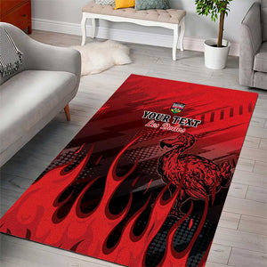 Personalised Mauritius Football Area Rug Go Les Dodos Go