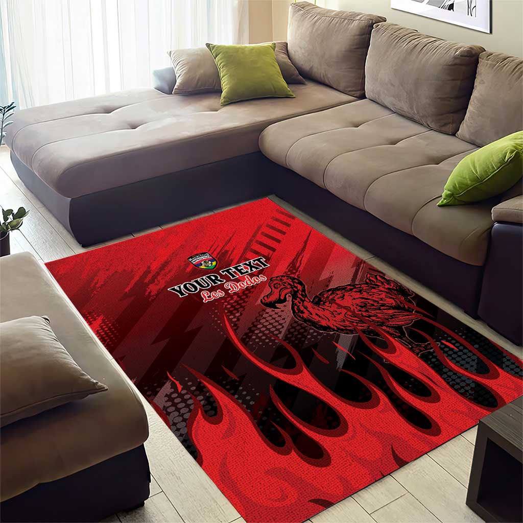 Personalised Mauritius Football Area Rug Go Les Dodos Go