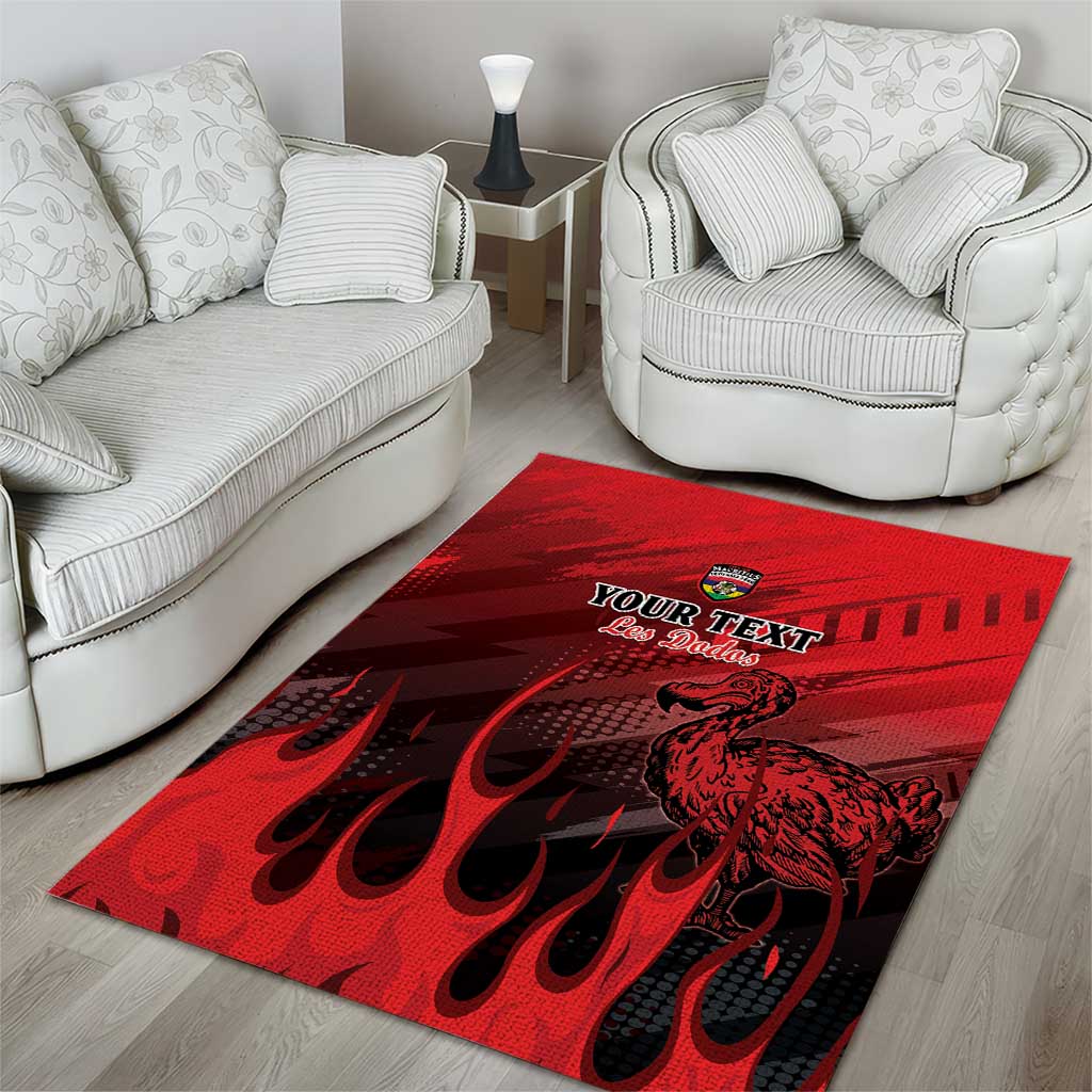 Personalised Mauritius Football Area Rug Go Les Dodos Go
