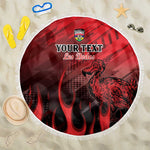 Personalised Mauritius Football Beach Blanket Go Les Dodos Go