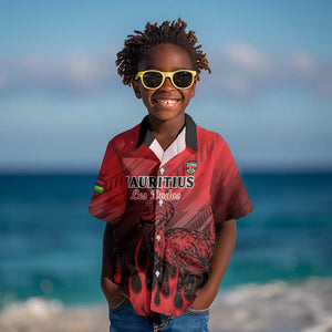 Personalised Mauritius Football Kid Hawaiian Shirt Go Les Dodos Go