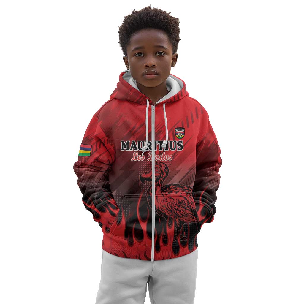 Personalised Mauritius Football Kid Hoodie Go Les Dodos Go