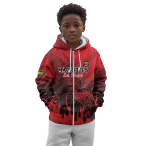 Personalised Mauritius Football Kid Hoodie Go Les Dodos Go
