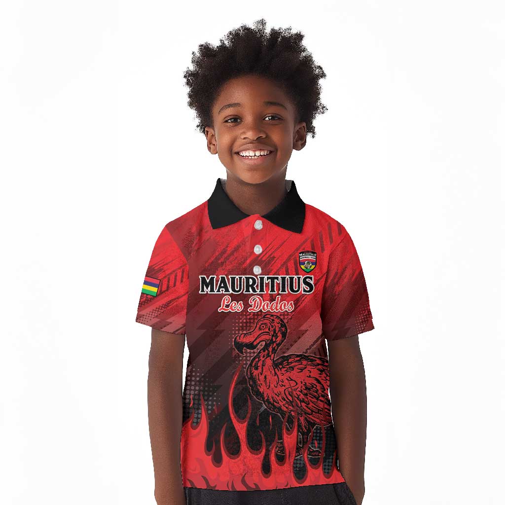 Personalised Mauritius Football Kid Polo Shirt Go Les Dodos Go