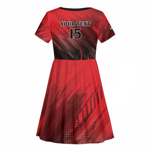 Personalised Mauritius Football Kid Short Sleeve Dress Go Les Dodos Go