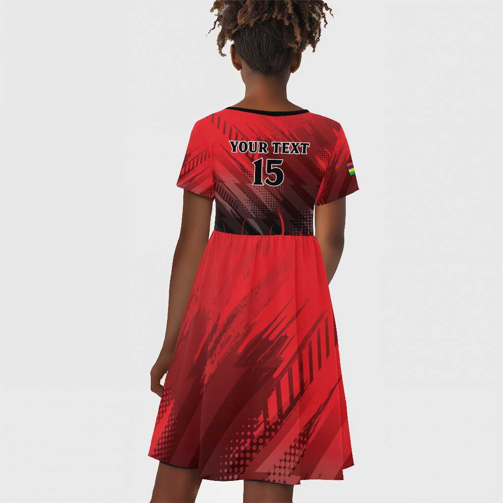 Personalised Mauritius Football Kid Short Sleeve Dress Go Les Dodos Go