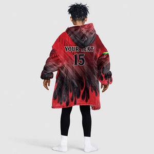 Personalised Mauritius Football Kid Wearable Blanket Hoodie Go Les Dodos Go