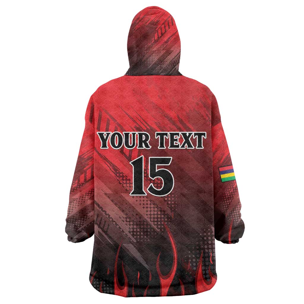 Personalised Mauritius Football Kid Wearable Blanket Hoodie Go Les Dodos Go