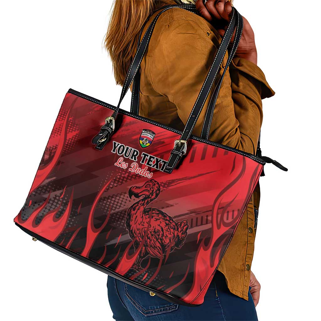 Personalised Mauritius Football Leather Tote Bag Go Les Dodos Go