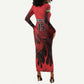 Personalised Mauritius Football Long Sleeve Bodycon Dress Go Les Dodos Go LT15