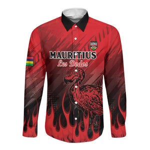 Personalised Mauritius Football Long Sleeve Button Shirt Go Les Dodos Go
