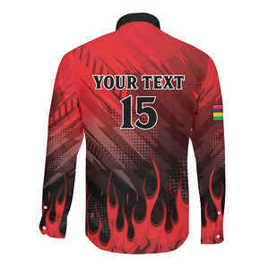 Personalised Mauritius Football Long Sleeve Button Shirt Go Les Dodos Go