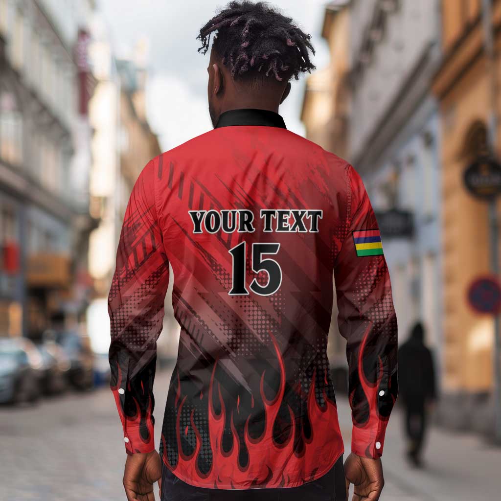 Personalised Mauritius Football Long Sleeve Button Shirt Go Les Dodos Go