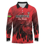 Personalised Mauritius Football Long Sleeve Polo Shirt Go Les Dodos Go