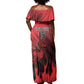 Personalised Mauritius Football Off Shoulder Maxi Dress Go Les Dodos Go