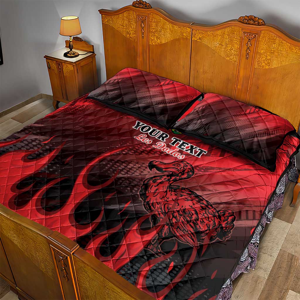 Personalised Mauritius Football Quilt Bed Set Go Les Dodos Go