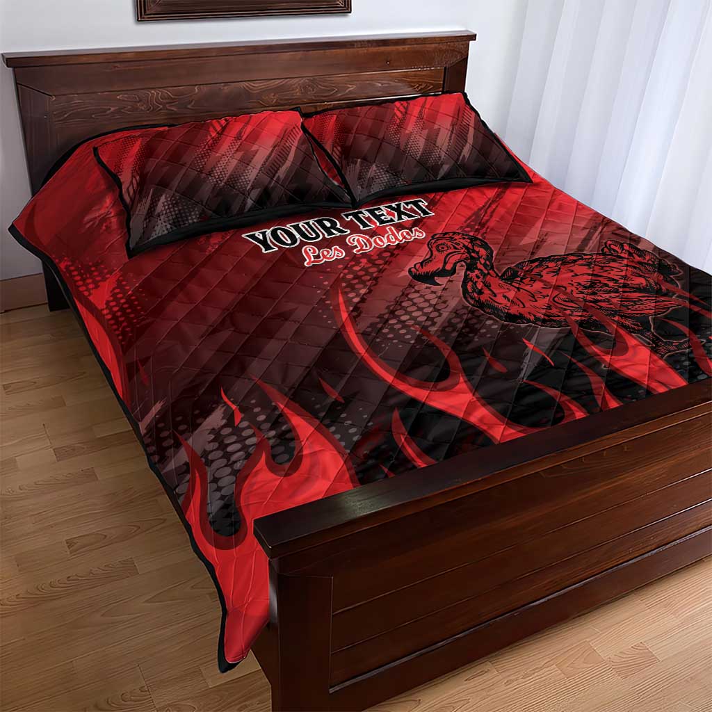 Personalised Mauritius Football Quilt Bed Set Go Les Dodos Go