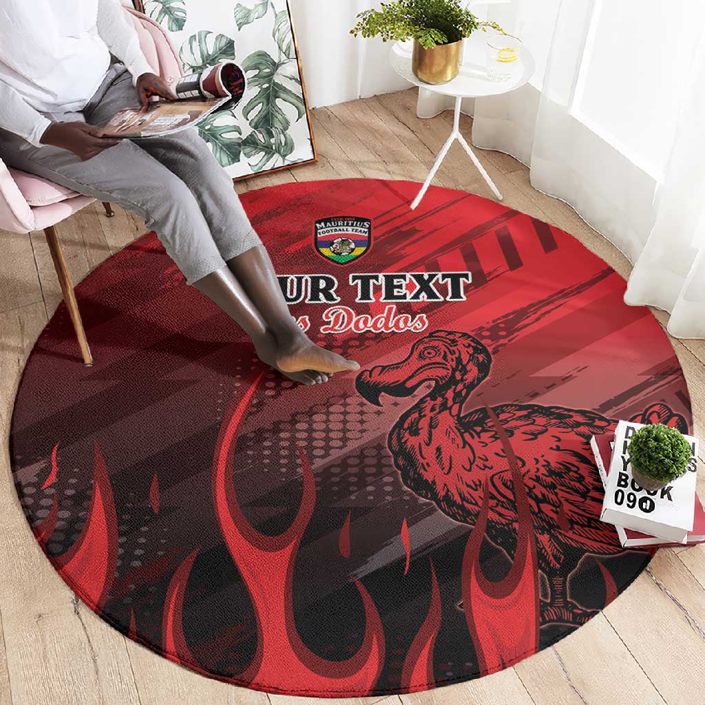 Personalised Mauritius Football Round Carpet Go Les Dodos Go