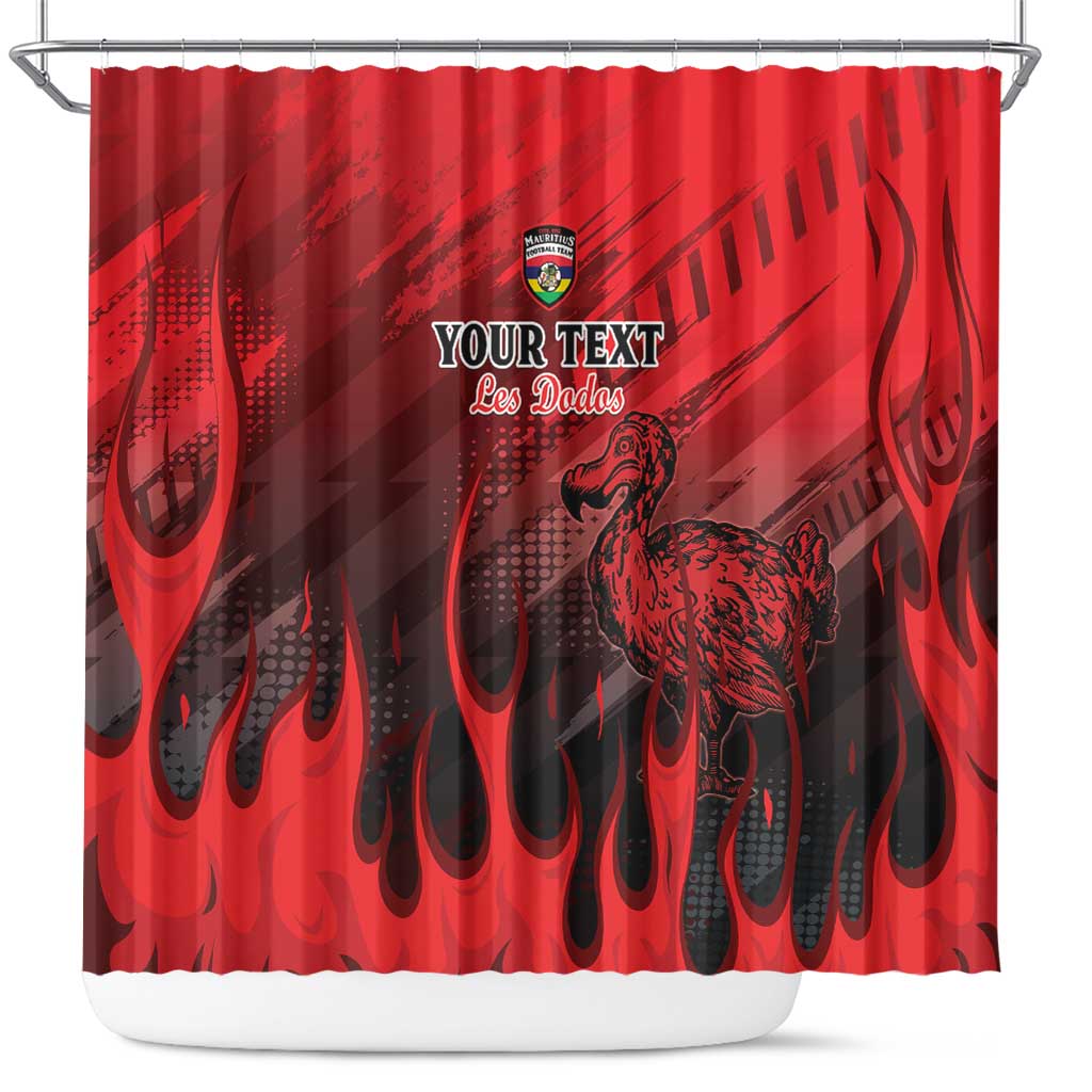 Personalised Mauritius Football Shower Curtain Go Les Dodos Go