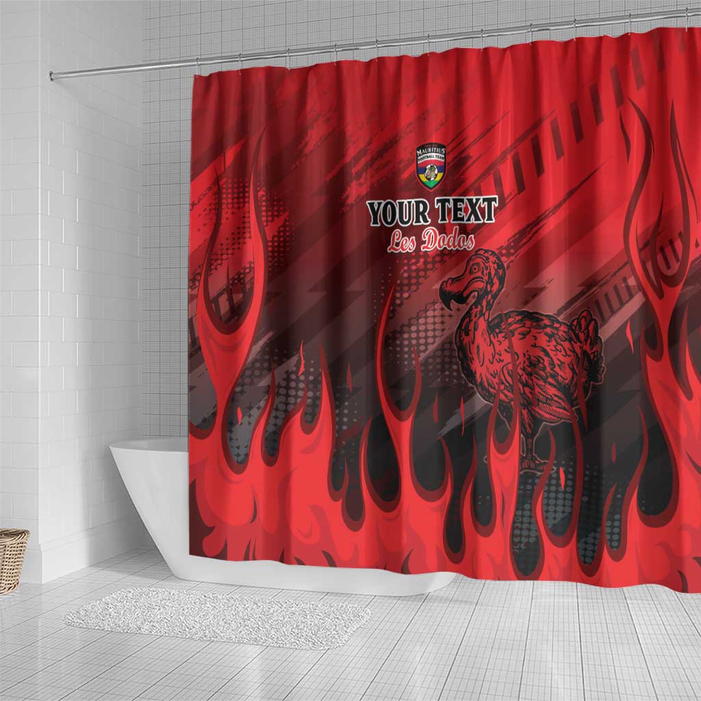 Personalised Mauritius Football Shower Curtain Go Les Dodos Go