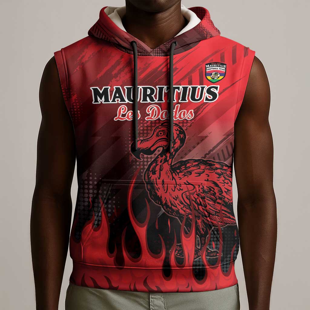 Personalised Mauritius Football Sleeveless Hoodie Go Les Dodos Go - African Pride