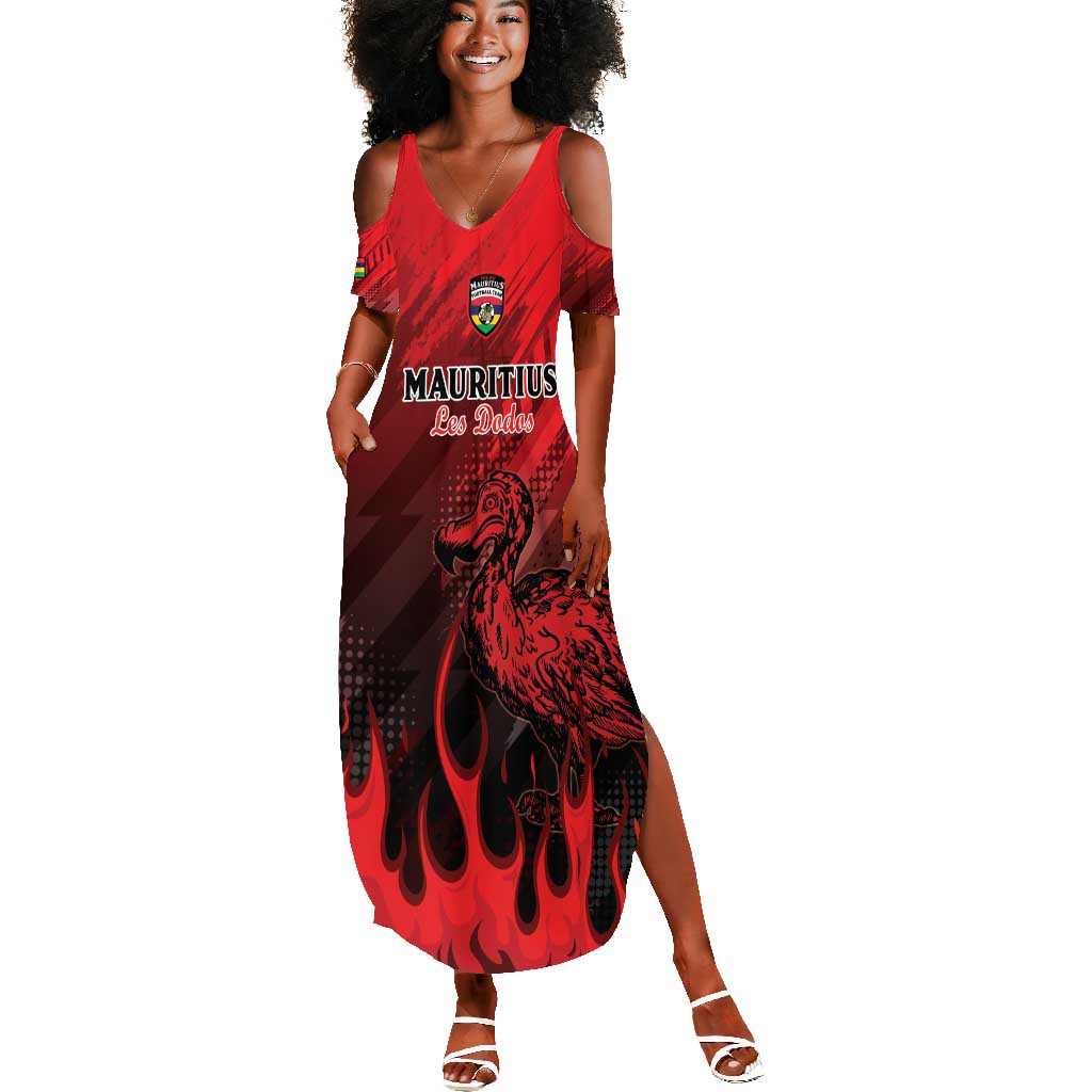 Personalised Mauritius Football Summer Maxi Dress Go Les Dodos Go