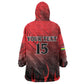 Personalised Mauritius Football Wearable Blanket Hoodie Go Les Dodos Go