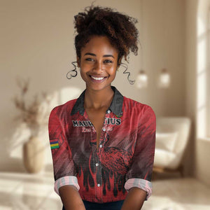 Personalised Mauritius Football Women Casual Shirt Go Les Dodos Go