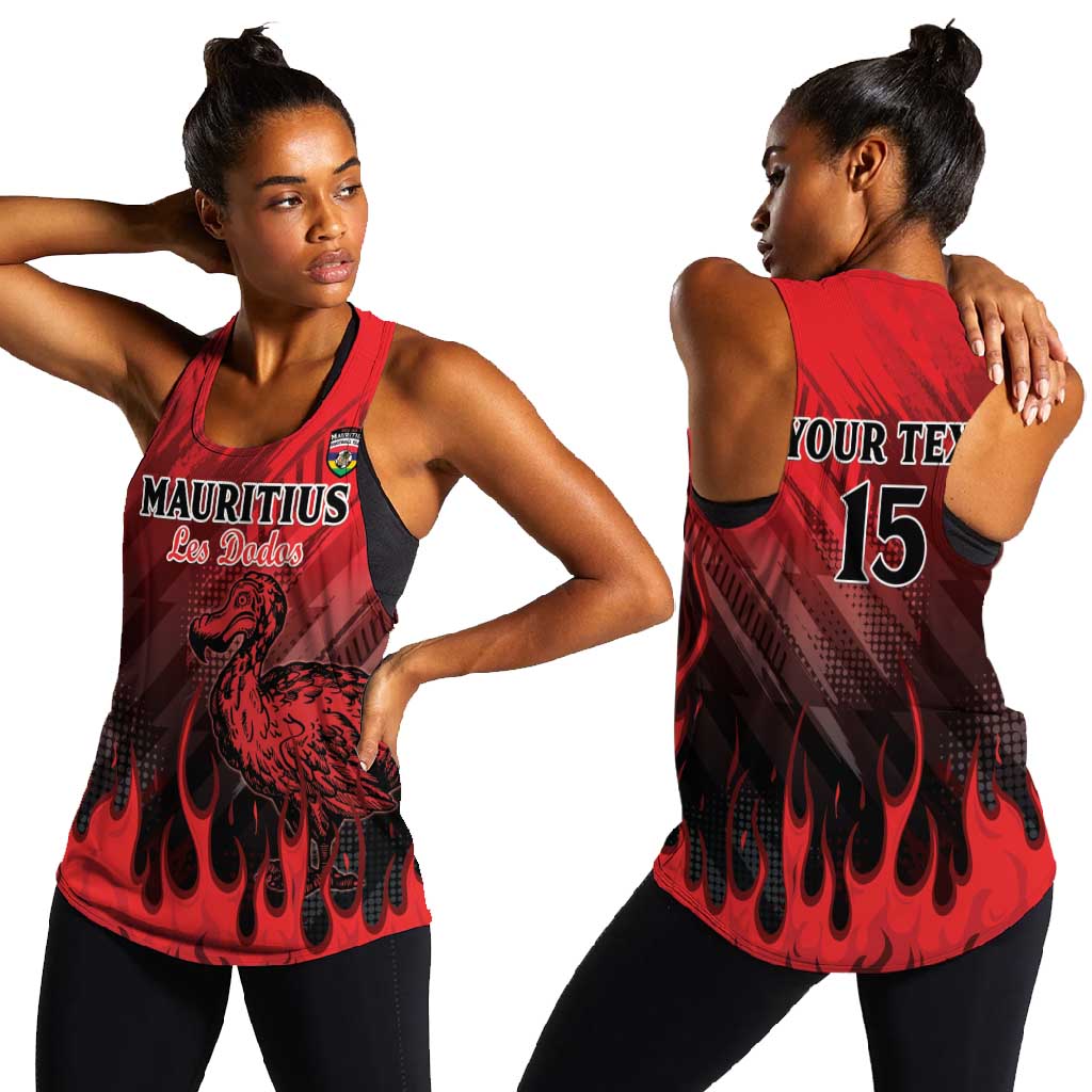 Personalised Mauritius Football Women Racerback Tank Go Les Dodos Go