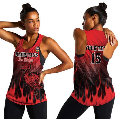 Personalised Mauritius Football Women Racerback Tank Go Les Dodos Go
