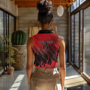 Personalised Mauritius Football Women Sleeveless Polo Shirt Go Les Dodos Go