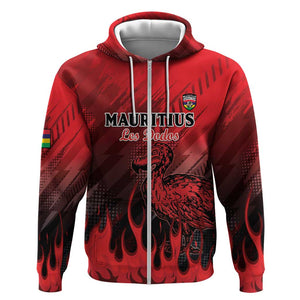 Personalised Mauritius Football Zip Hoodie Go Les Dodos Go