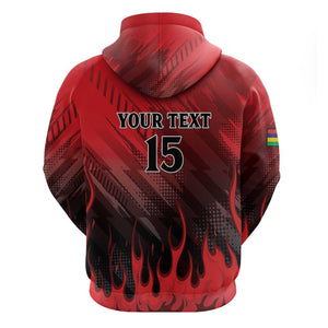Personalised Mauritius Football Zip Hoodie Go Les Dodos Go