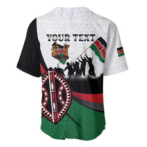 Personalised Kenya Baseball Jersey Madaraka Day - Maasai Shield