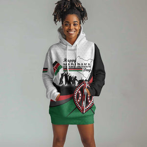 Personalised Kenya Hoodie Dress Madaraka Day - Maasai Shield