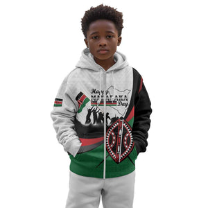 Personalised Kenya Kid Hoodie Madaraka Day - Maasai Shield