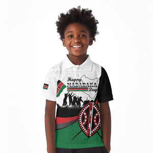 Personalised Kenya Kid Polo Shirt Madaraka Day - Maasai Shield