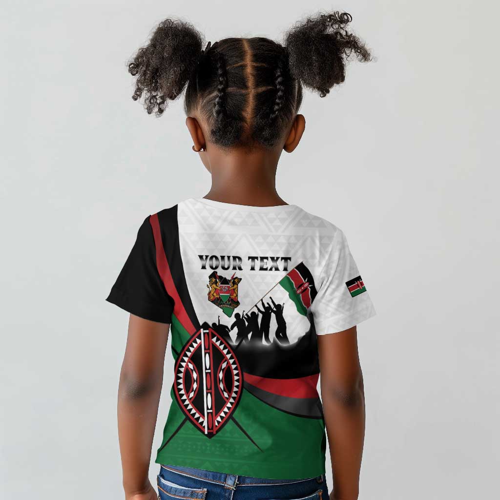 Personalised Kenya Kid T shirt Madaraka Day - Maasai Shield