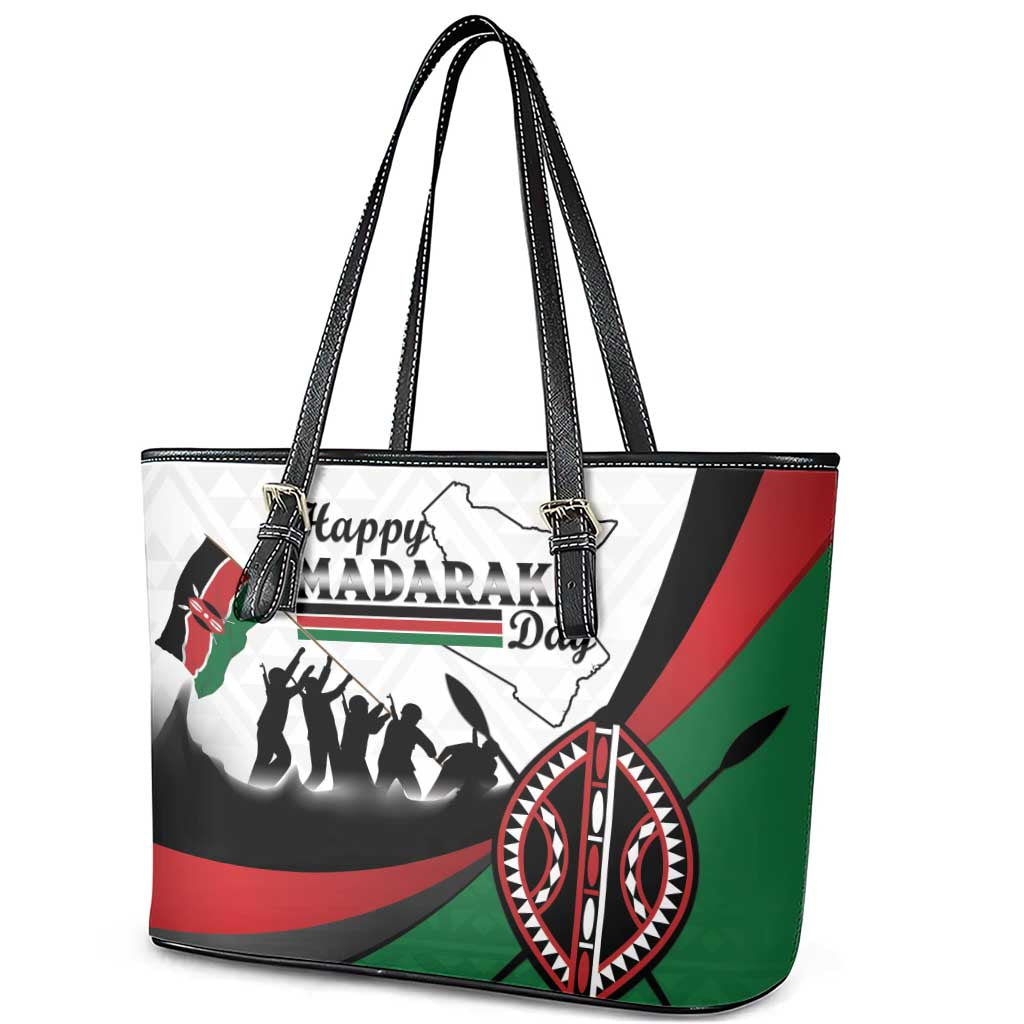 Kenya Leather Tote Bag Madaraka Day - Maasai Shield