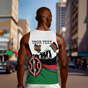 Personalised Kenya Men Tank Top Madaraka Day - Maasai Shield
