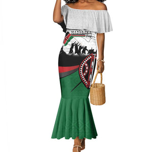Personalised Kenya Mermaid Dress Madaraka Day - Maasai Shield