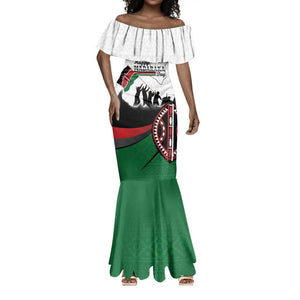 Personalised Kenya Mermaid Dress Madaraka Day - Maasai Shield