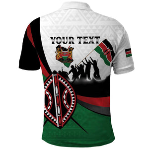 Personalised Kenya Polo Shirt Madaraka Day - Maasai Shield