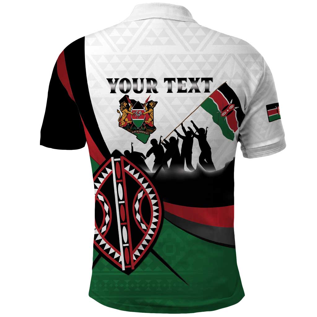 Personalised Kenya Polo Shirt Madaraka Day - Maasai Shield