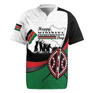 Personalised Kenya Rugby Jersey Madaraka Day - Maasai Shield