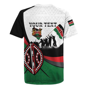 Personalised Kenya Rugby Jersey Madaraka Day - Maasai Shield