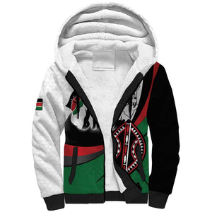 Personalised Kenya Sherpa Hoodie Madaraka Day - Maasai Shield