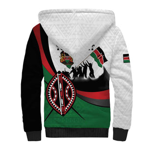 Personalised Kenya Sherpa Hoodie Madaraka Day - Maasai Shield